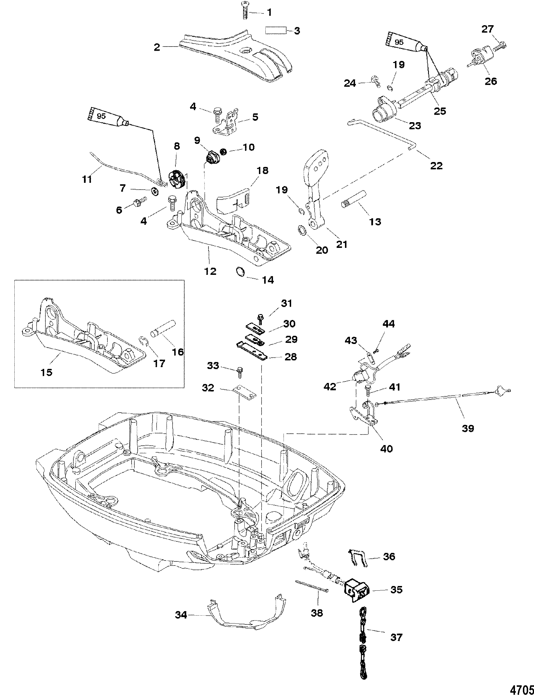 Throttle Shift Linkage Handle Models For Mariner Mercury