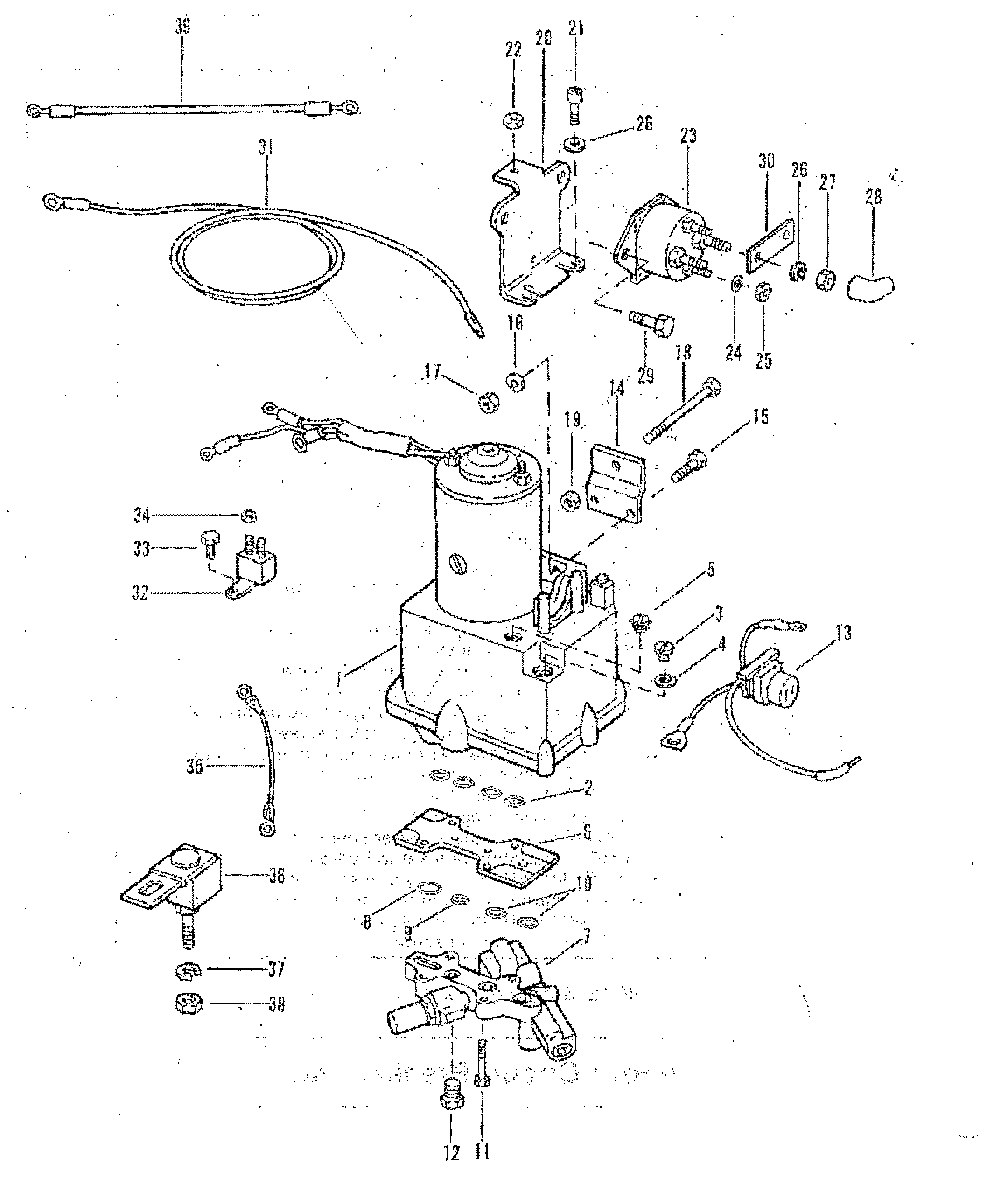 POWER TRIM COMPONENTS WITH CIRCUIT BREAKER AND FUSE FOR MERCURY MERC 80