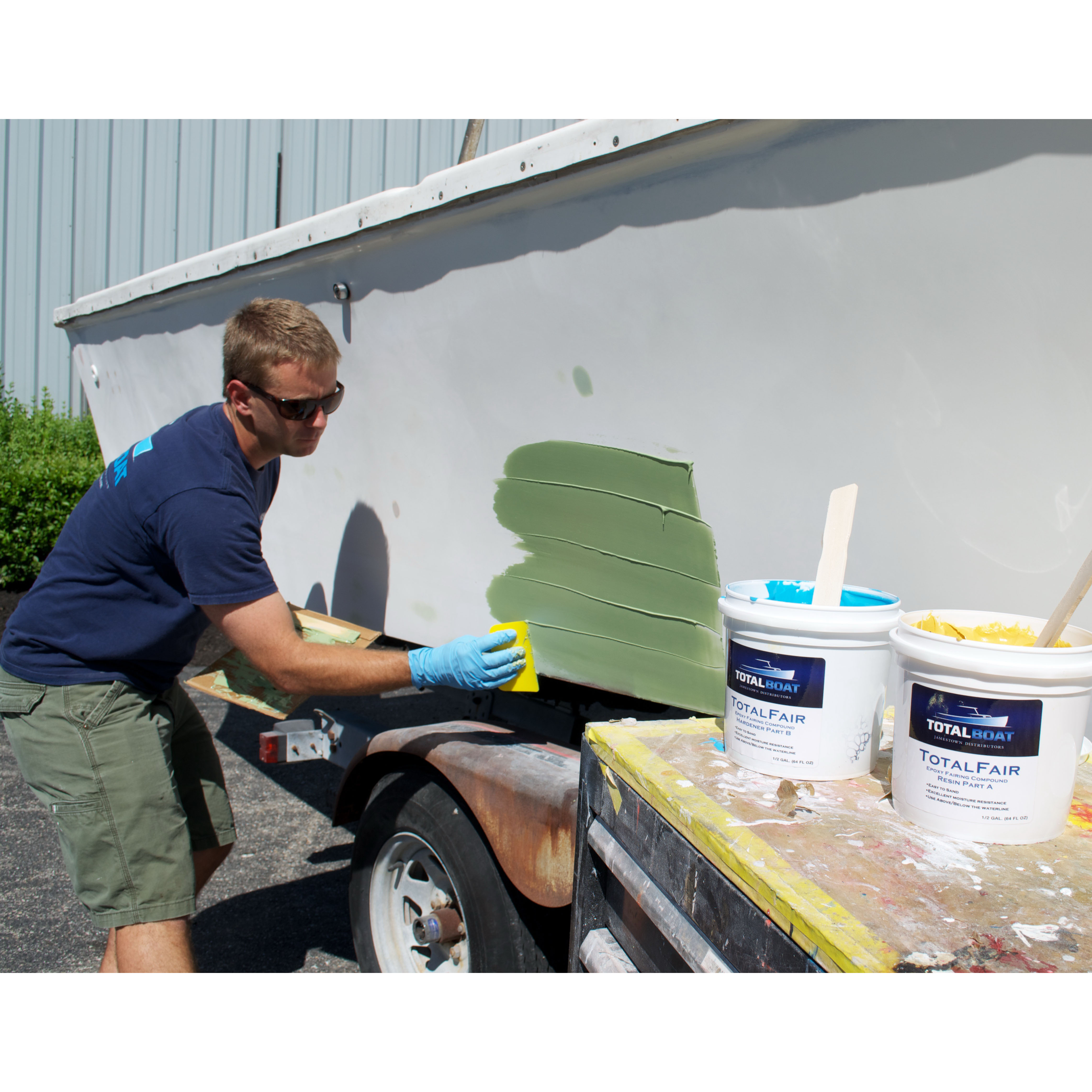 TotalBoat TotalFair Epoxy Fairing Compound In Use