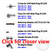 UHF fittings for coaxial cables