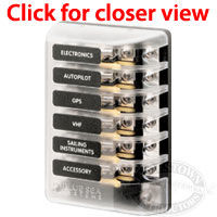 Blue Sea Systems ST (screw terminal) Glass Fuse Blocks with Cover