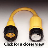 Marinco 50A (125/250V) Locking to 30A Locking Pigtail Adapter for shore power