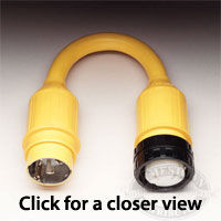 Marinco 50A Locking to 50A (125/250V) Locking Pigtail Adapter for shore power connections