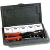 hand riveter with 200 assorted rivets, hand riveting kit