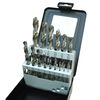15 Piece Drill Sets - Regular & Split Point, high speed steel drill bits, split point drill bits, 135 degree split point drills, 118 degree high speed steel drills