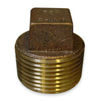 Square Head Plug Fittings - Bronze, NPT
