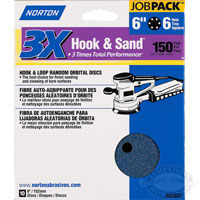 Norton 3X 6 in x 6 Hole Hook & Sand Discs