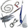anchors, galvanized chain, danforth boat anchor, and anchoring supplies