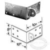Dock Hardware Galvanized Outside Corner Male T-Connector