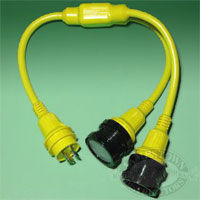 Marinco Y Adapter, 2-30A Locking to 30A Locking 157AY