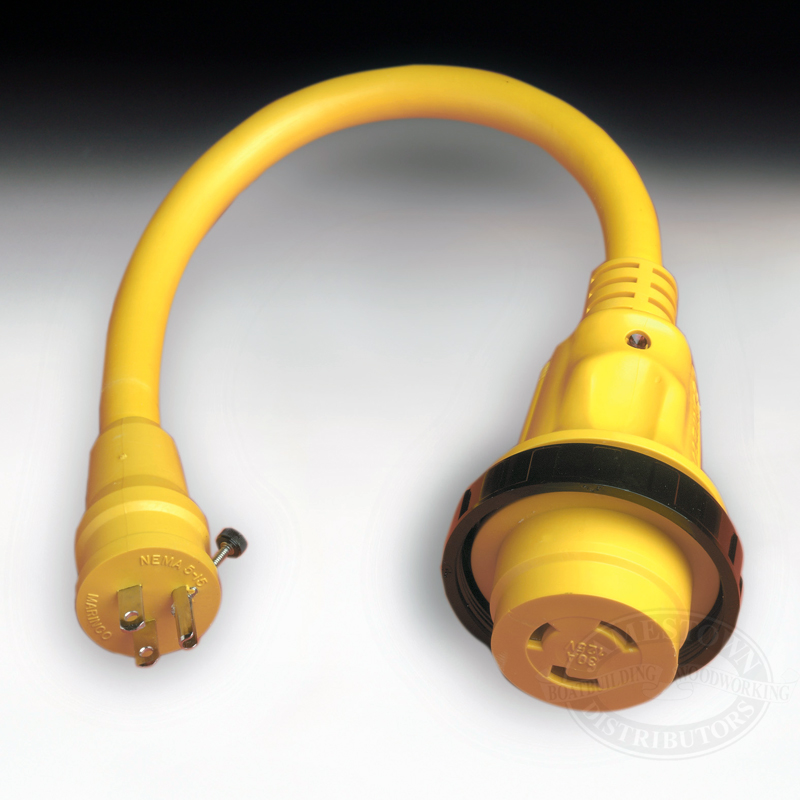 Marinco Pigtail Adapter Plus 30A Locking to 15A Straight Blade