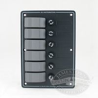 Blue Seas DC Waterproof Fuse Panel, vertical fuse panel, H20 12VDC 6 position gray 