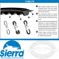 Sierra Marine Engine Replacement V-Belts