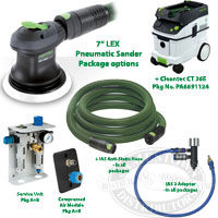 Festool 7 inch Pneumatic Random Orbit Sander and Packages