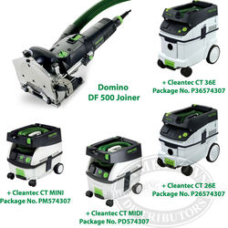 Festool Domino Joiner DF 500 Q + CT Vacuum Packages