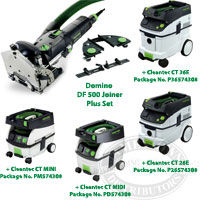 Festool Domino Joiner DF 500 Q Set + CT Vacuum Packages