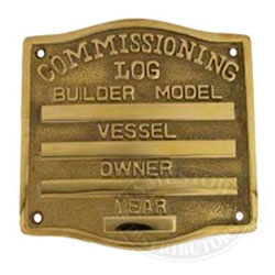 Boat Brass Commissioning Plate