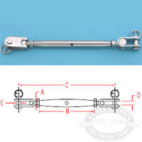 Suncor 316 SS Turnbuckle Toggle and Toggle