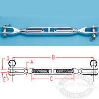 Suncor Chrome Bronze Turnbuckle Jaw and Jaw