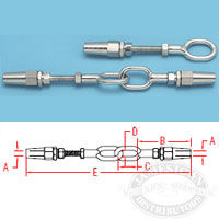 Suncor 316 SS Quick Attach Gate Eye Swage Fitting