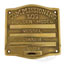 Boat Brass Commissioning Plate
