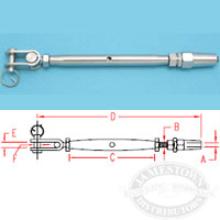 Suncor 316 SS Quick Attach Stud and Toggle Turnbuckle