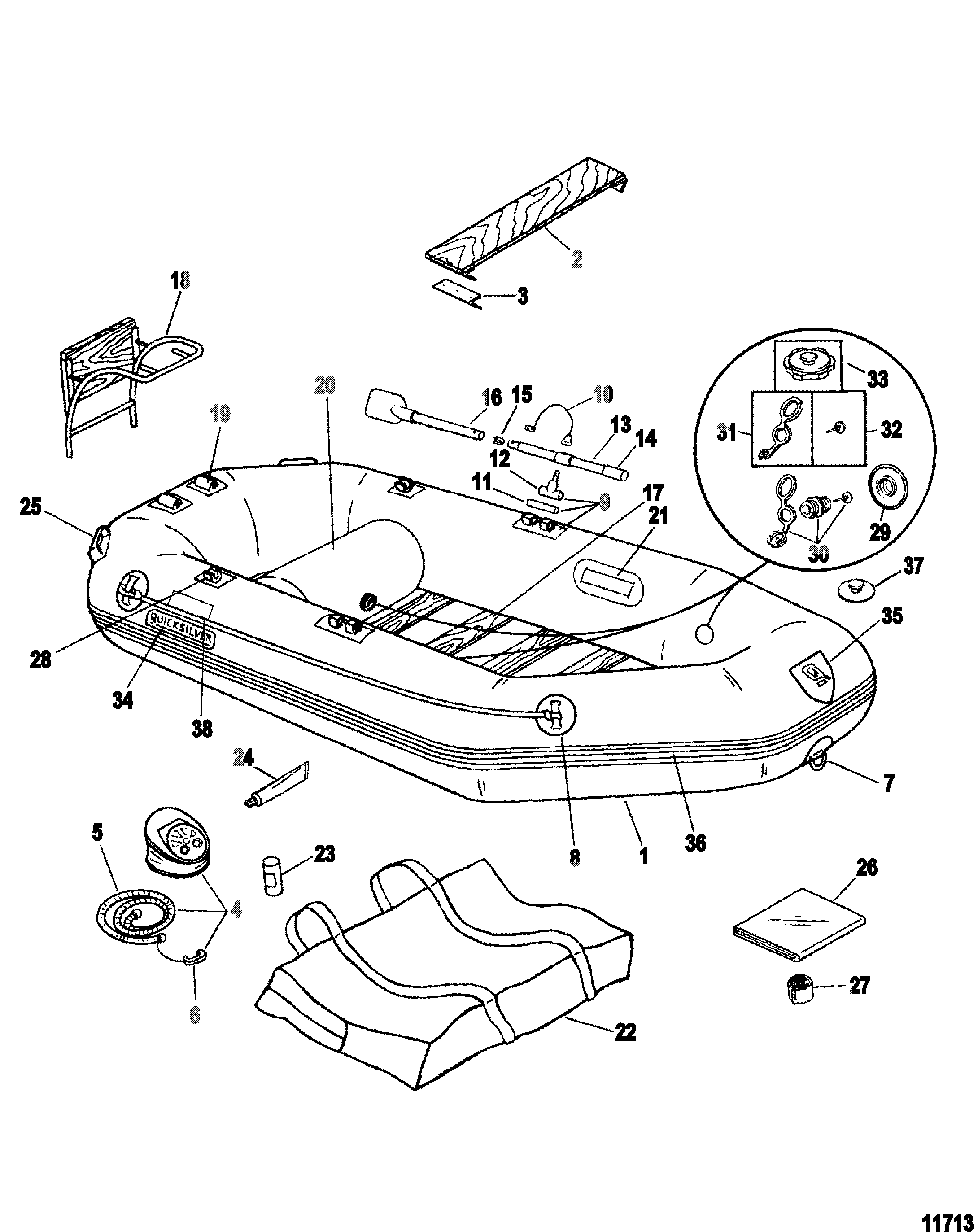 Quicksilver Inflatable Boat Parts