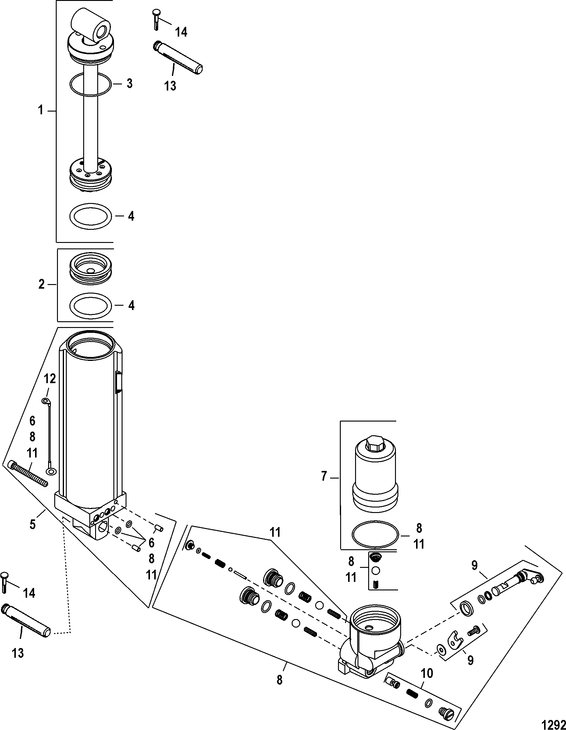 Manual Tilt FOR MARINER / MERCURY 30/40 EFI (3 CYL) 4-STROKE