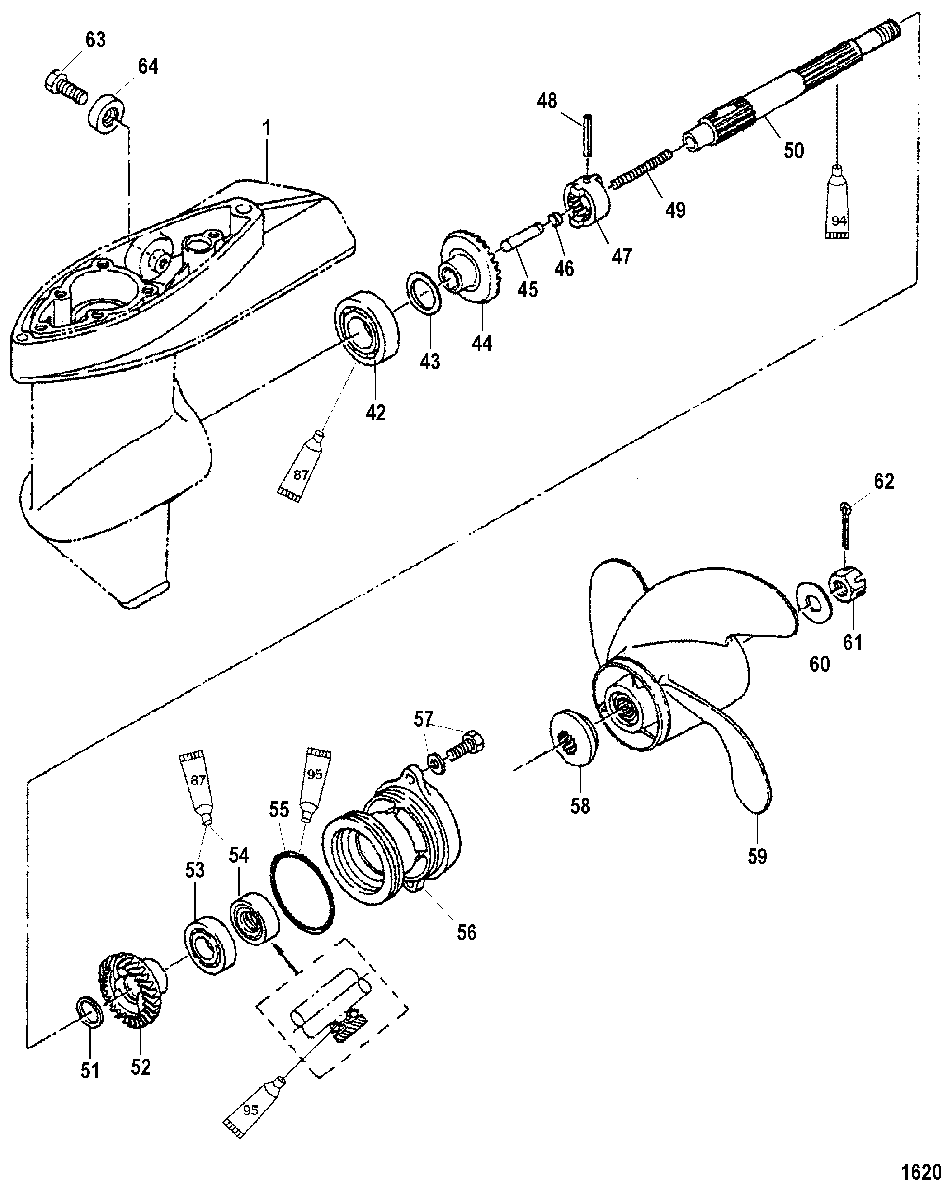 Gear Housing, Propeller Shaft FOR MARINER / MERCURY 4/5/6 ... mako plumbing diagram 