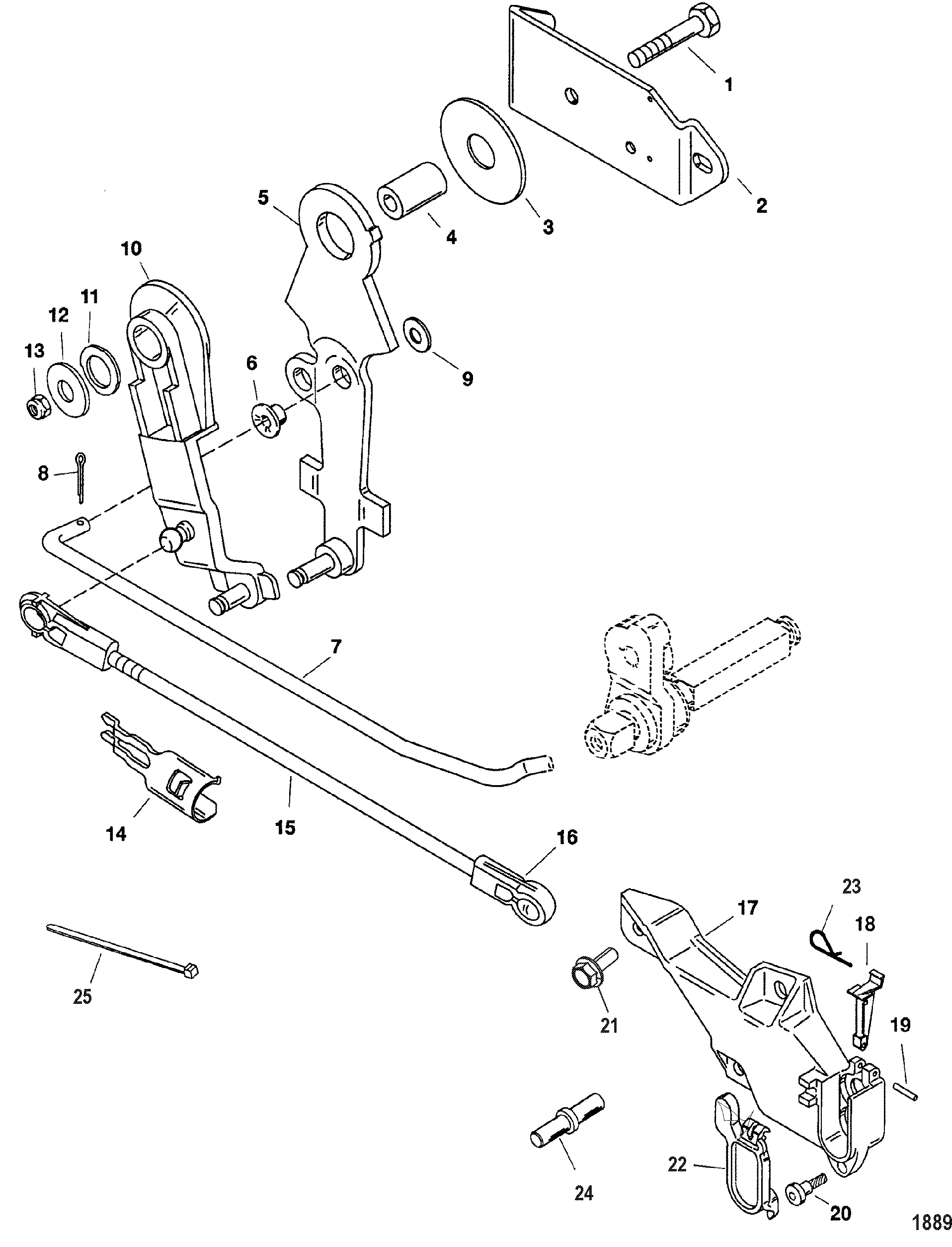 Remote Control Attaching Components FOR MARINER / MERCURY 6/8/9.9/15 HP