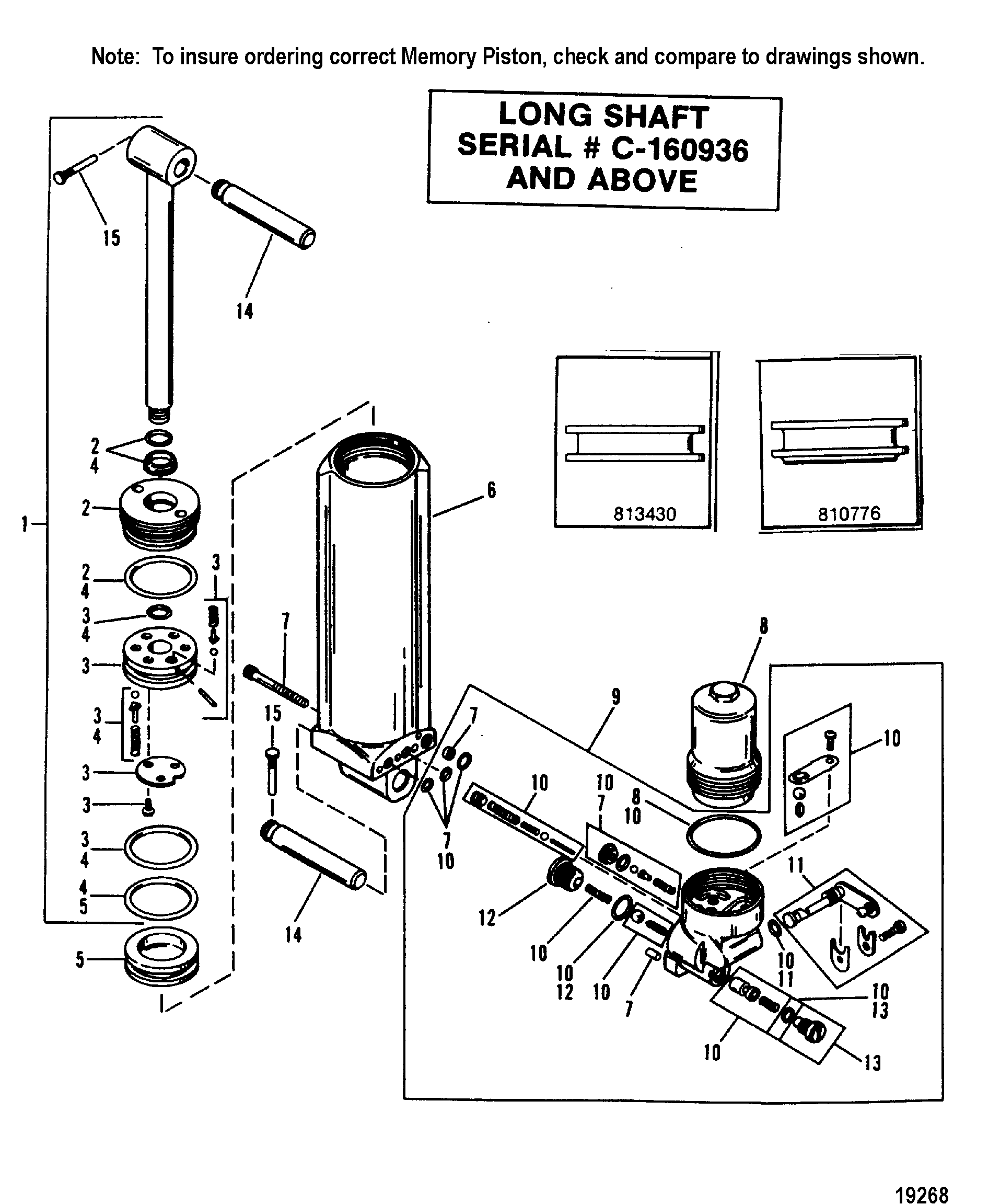 Manual Tilt Components FOR MARINER / MERCURY 50/60 H.P. (3 CYLINDER)