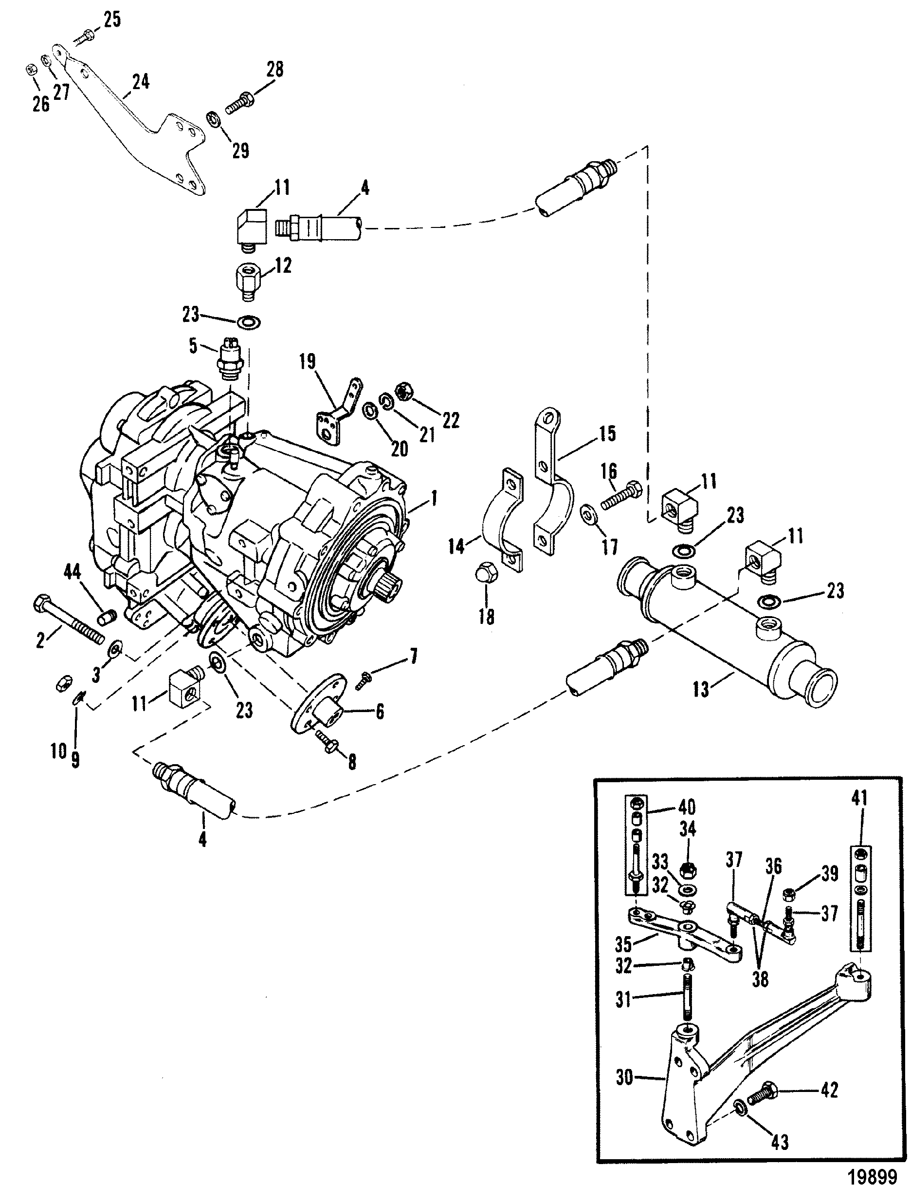 TRANSMISSION AND RELATED PARTS(V-DRIVE) FOR MERCRUISER / MIE 230 HP/260 H.P. INBOARD ENGINE (GM)