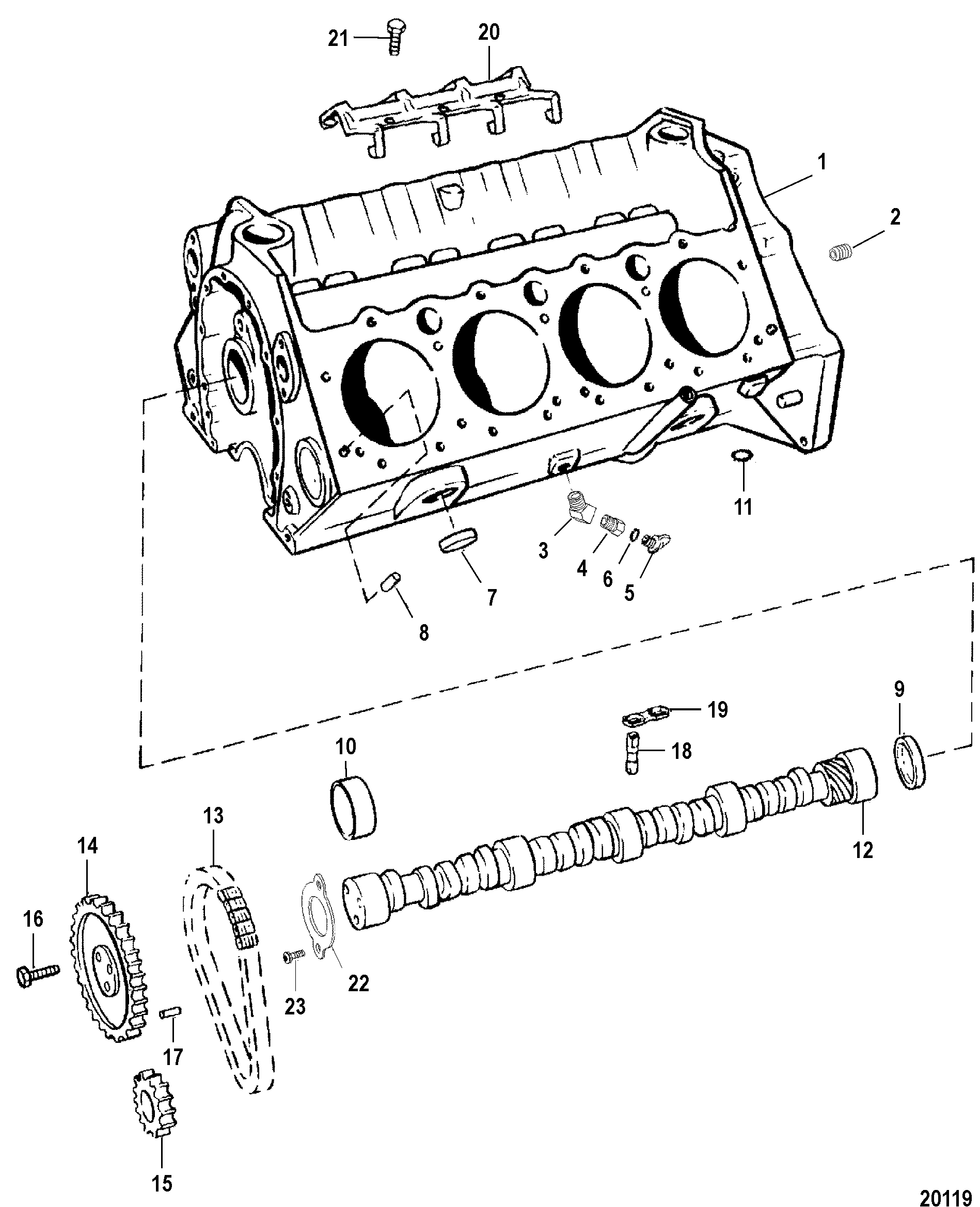 cylinder block and camshaft for mercruiser 454 502 mpi mag bravo gen vi Marine Engine Wiring Diagram cylinder block and camshaft for mercruiser 454 502 mpi mag bravo (gen vi)