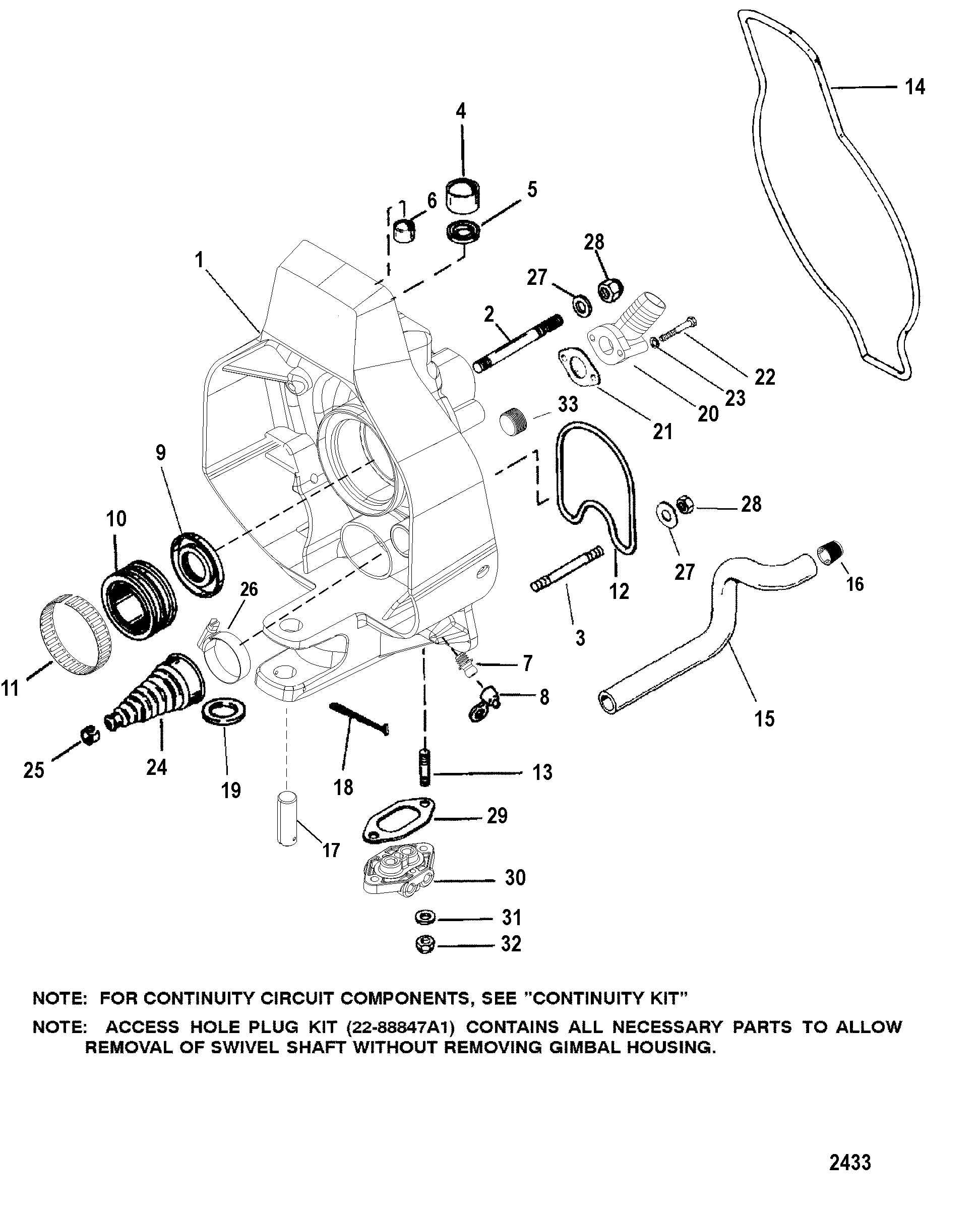 GIMBAL HOUSING FOR MERCRUISER BRAVO I - II - III