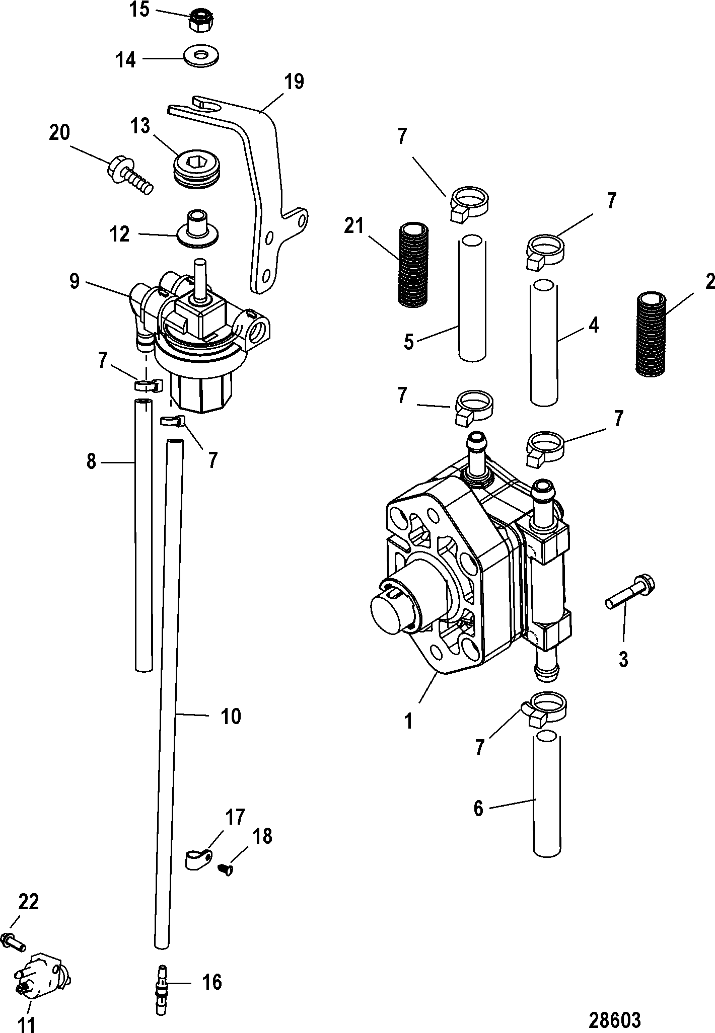 Fuel Pump FOR MARINER / MERCURY 40/50/60/JET 40 EFI - 4 CYLINDER 4-STROKE