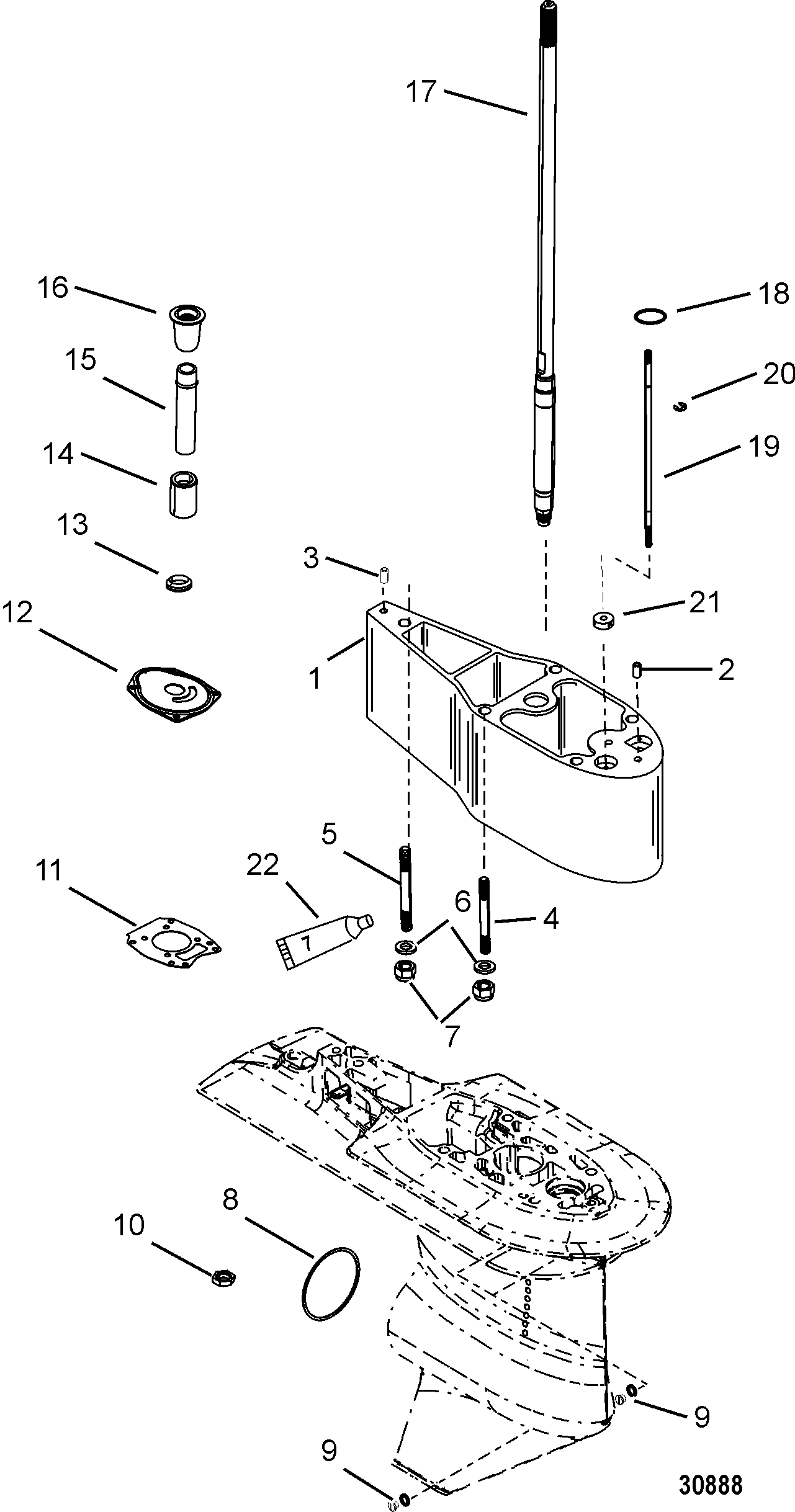 Extension Kit - 5 Inch, Driveshaft Housing 12092A20 FOR MARINER