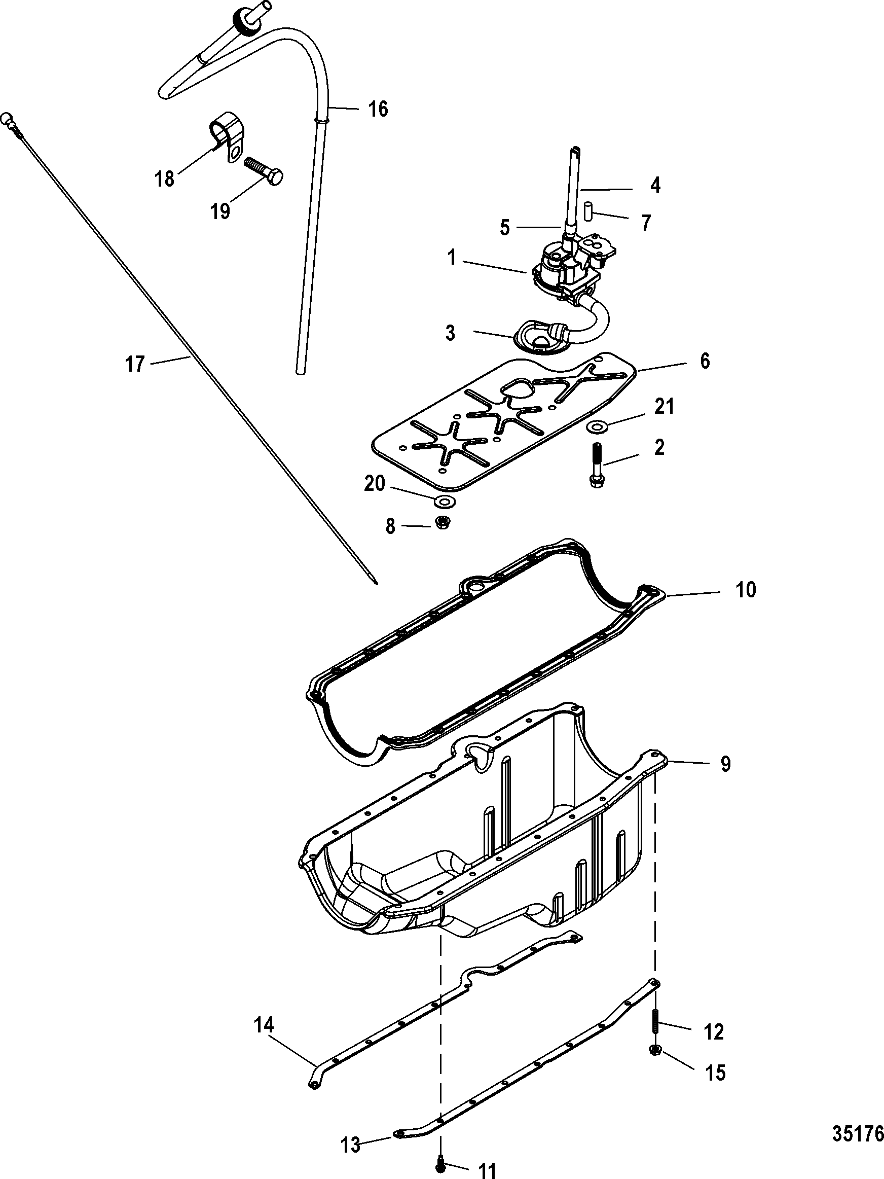 Oil Pan and Oil Pump FOR 350 (4 BBL) GEN+ CRATE ENGINE/350 ALPHA (4 BBL) CRATE ENGINE