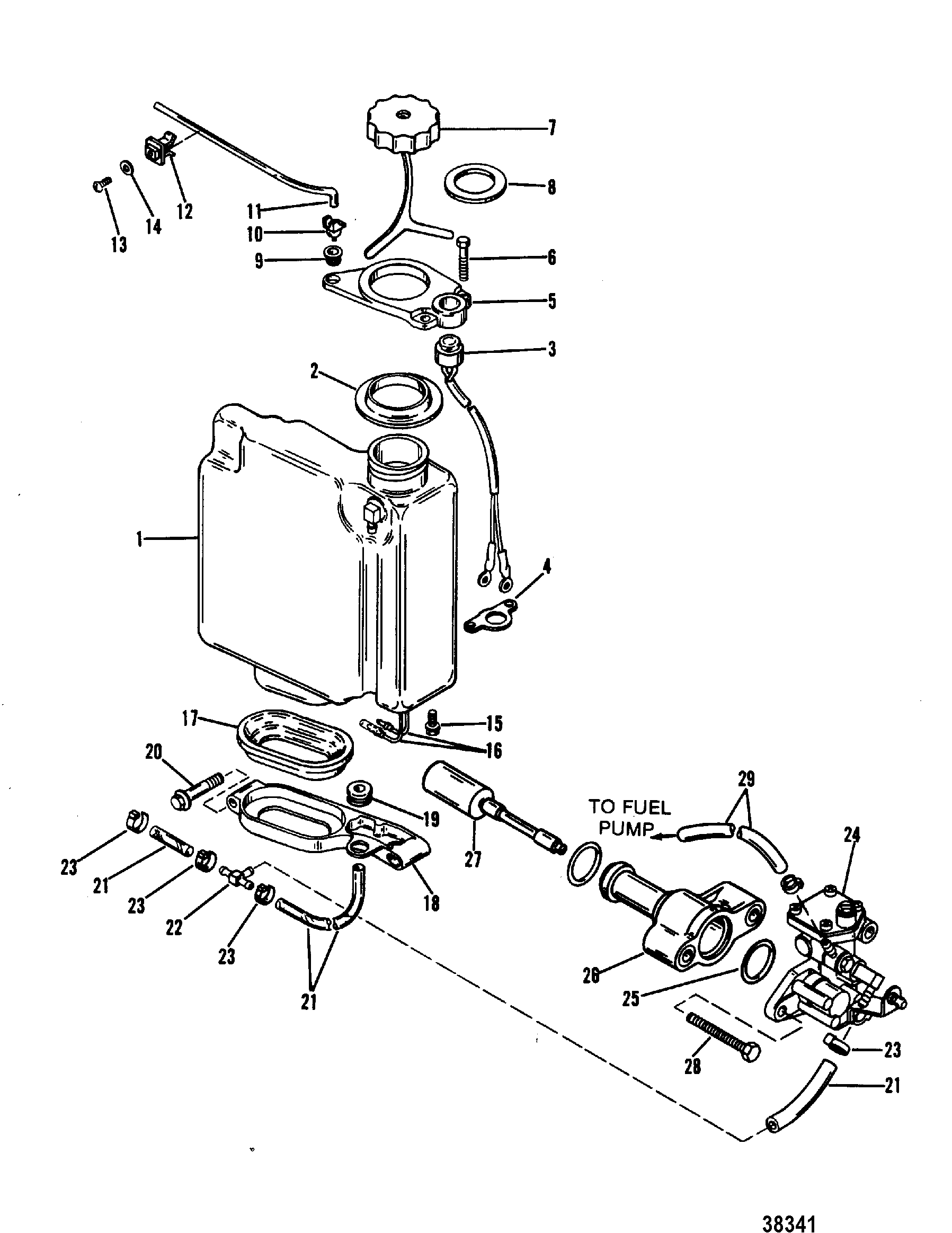 OIL INJECTION COMPONENTS FOR MARINER / MERCURY 70/75/80/90 H.P. (. Zoom