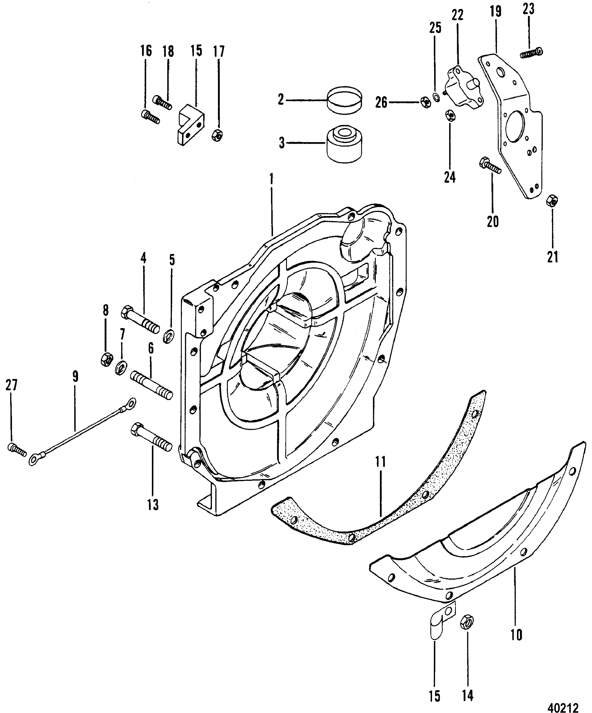 FLYWHEEL HOUSING ASSEMBLY FOR MERCRUISER 470 ENGINE