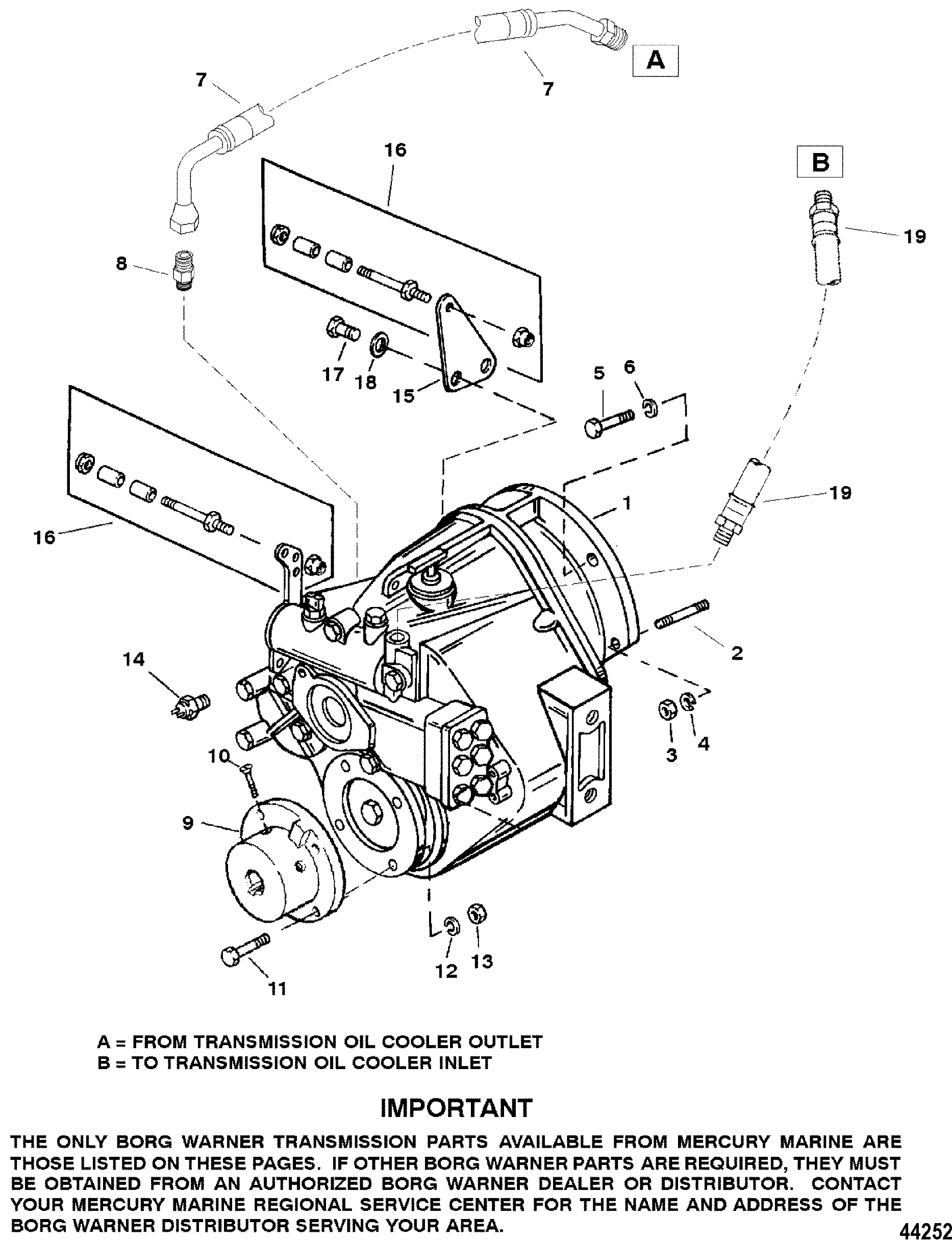 Transmission And Related Parts Borg Warner 5000 For Mie 7 4l Efi Zoom