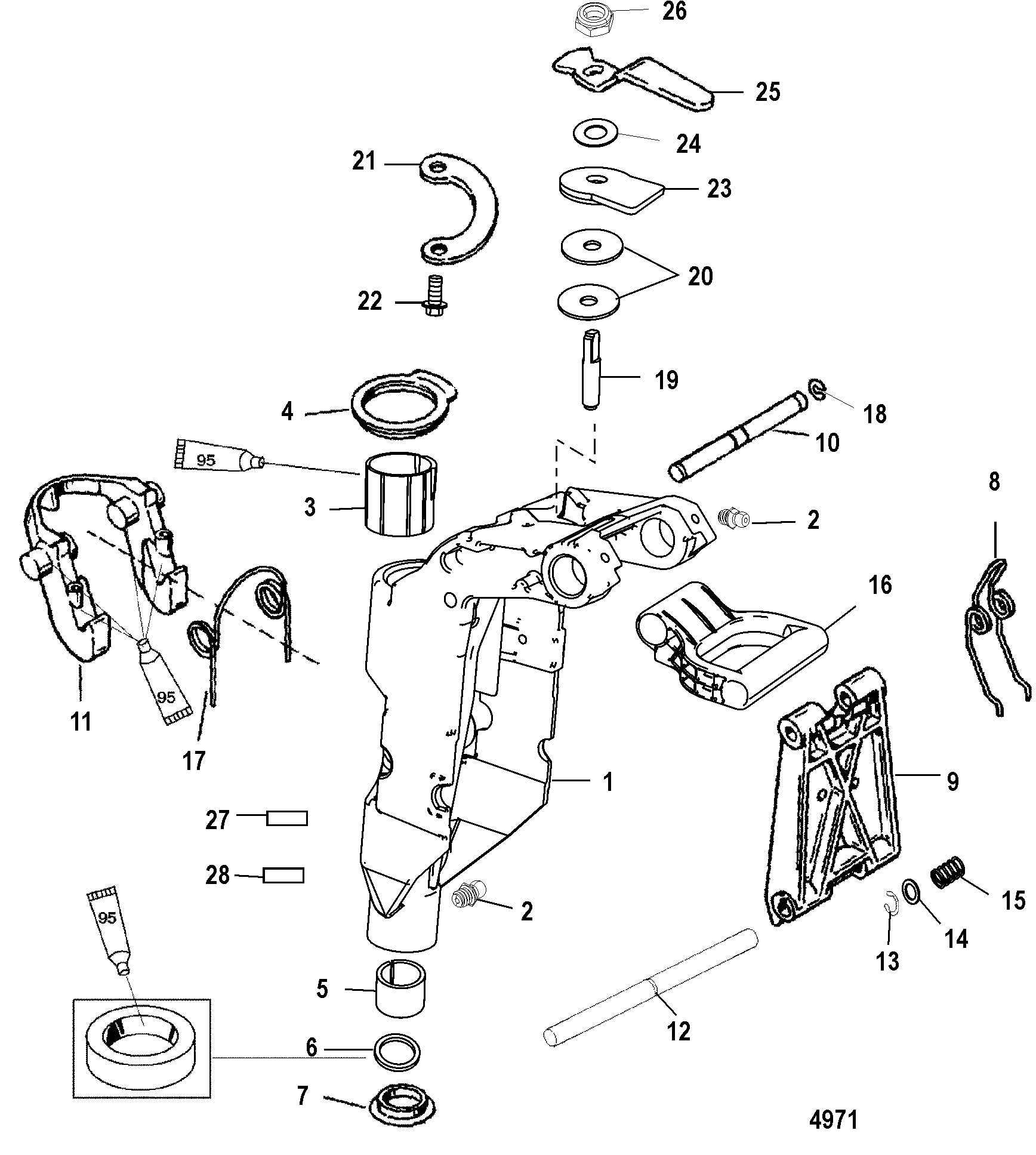 Swivel Bracket FOR MARINER / MERCURY 8/9.9/13.5/15 2-STROKE