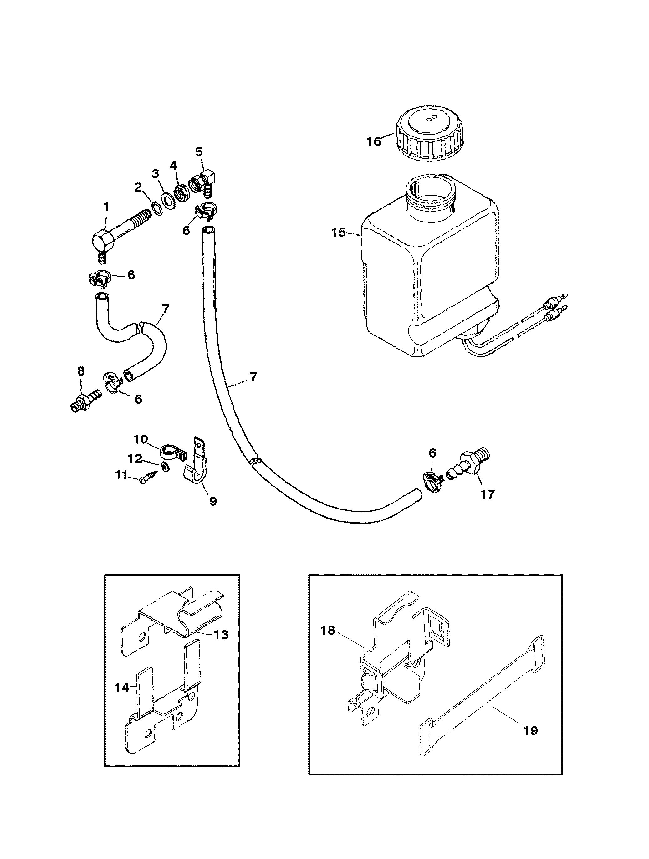 OIL RESERVOIR COMPONENTS (SQUARE OIL BOTTLE) FOR MERCRUISER BLACKHAWK DRIVE/TRANSOM ASSEMBLY. Zoom