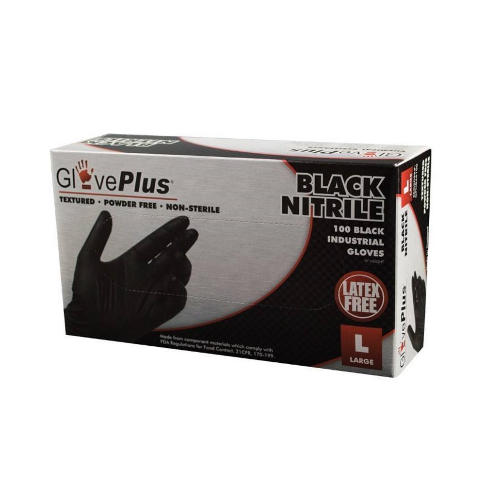 Ammex GlovePlus Industrial 6 Mil Black Nitrile Gloves