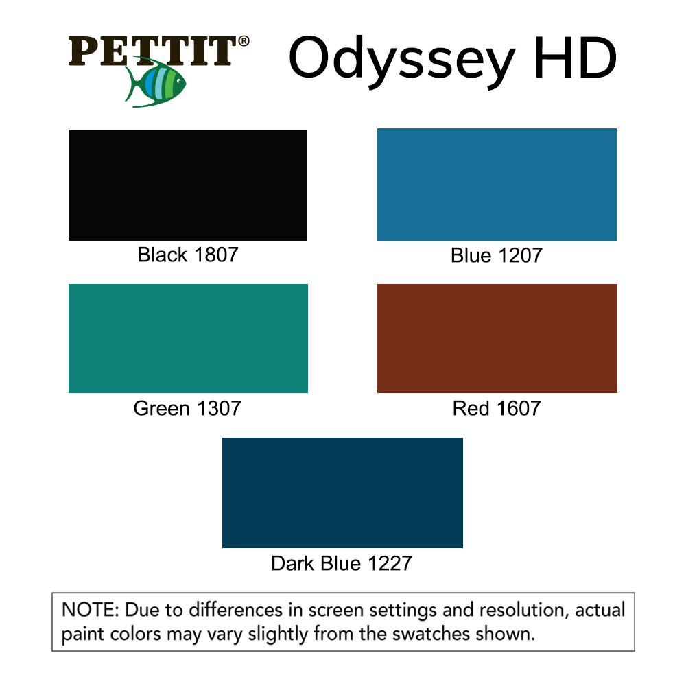 Pettit Odyssey HD Antifouling Bottom Paint Color Chart