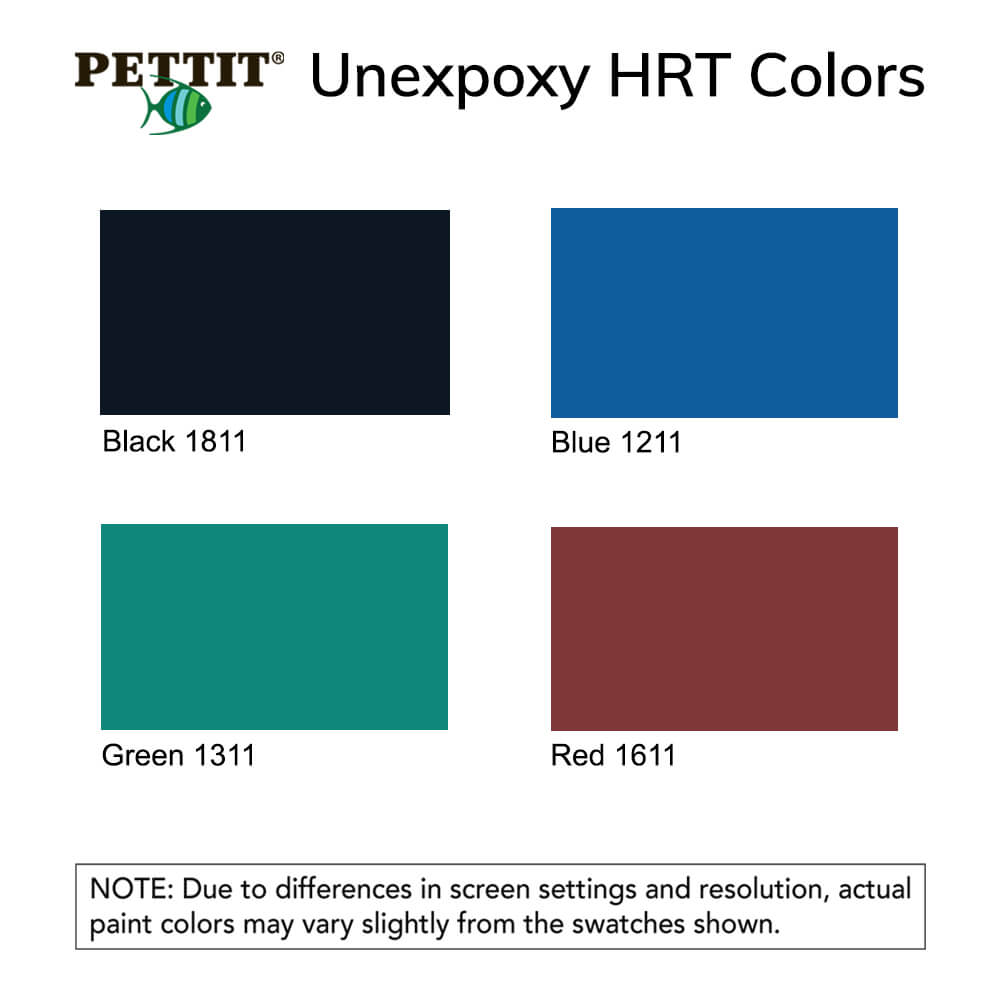 Pettit Unepoxy HRT Antifouling Paint Color Chart