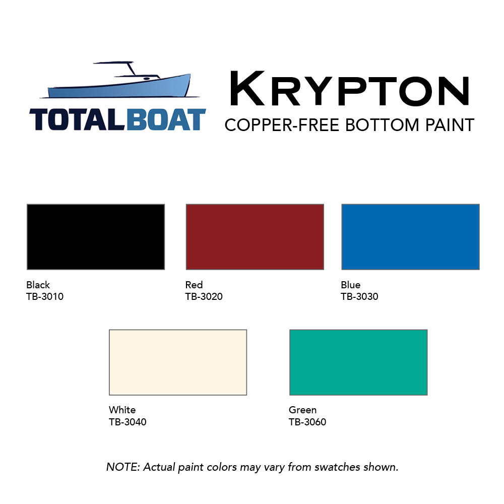 TotalBoat Krypton Copper Free Paint Color Chart