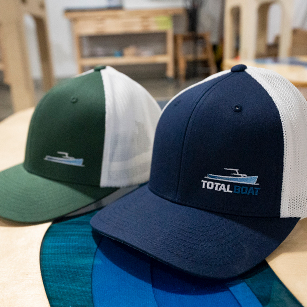 TotalBoat FlexFit Mesh Back Cap - Available in Forest Green/White and Navy/White