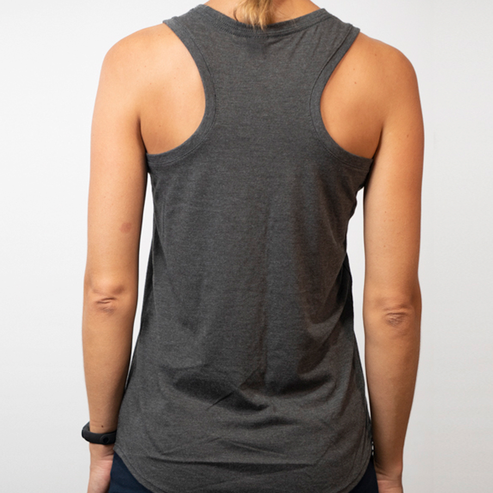TotalBoat Womens Racerback Tank Top - Back - Heathered Charcoal color