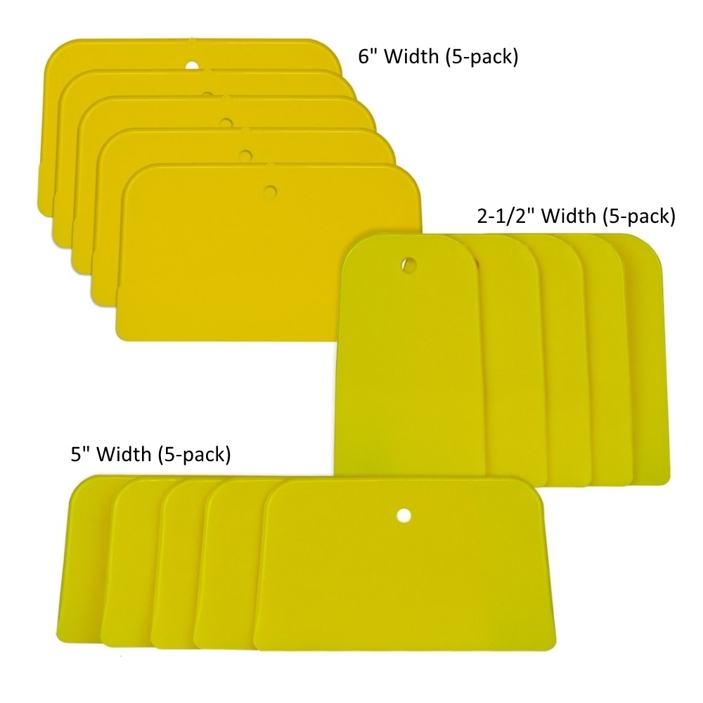 Plastic Epoxy and Polyester Resin Spreaders Packages of 5 various sizes