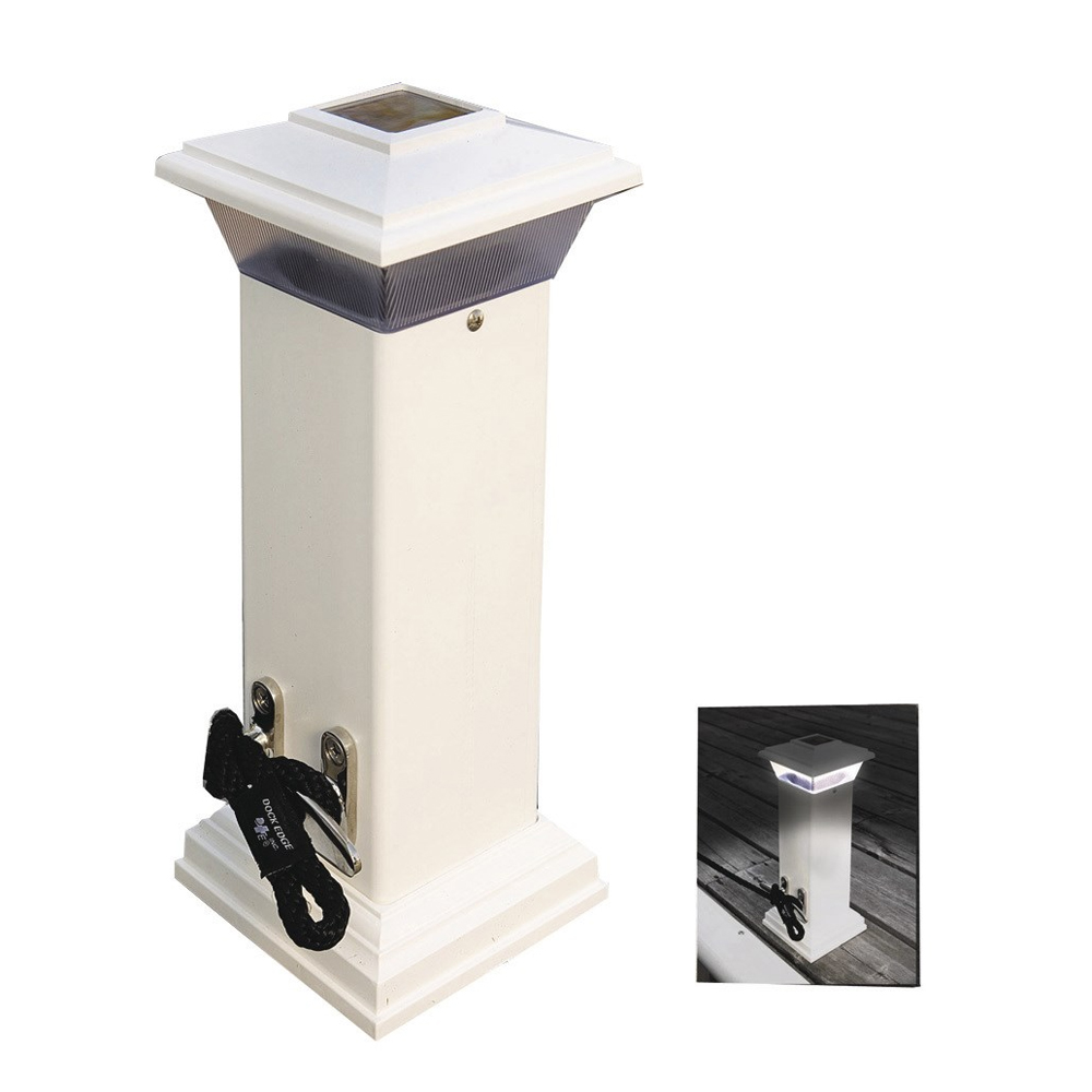 Dock Edge Solar Dock Light with Stainless Steel Cleat
